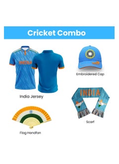 PRINTSHOP4ME India Cricket Combo–T-Shirt,Cap,Scarf&Hand Fan For Celebrations Match Days&Events  - Image 2