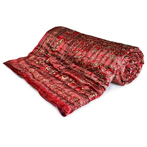 SVT SVT Traditional Famous Jaipuri Beautiful Floral Print in Silk red Jaipuri RajaiRazaiQuilt SingleSingle Bed QuiltComforterAC QuiltAC Comforter  - Image 2