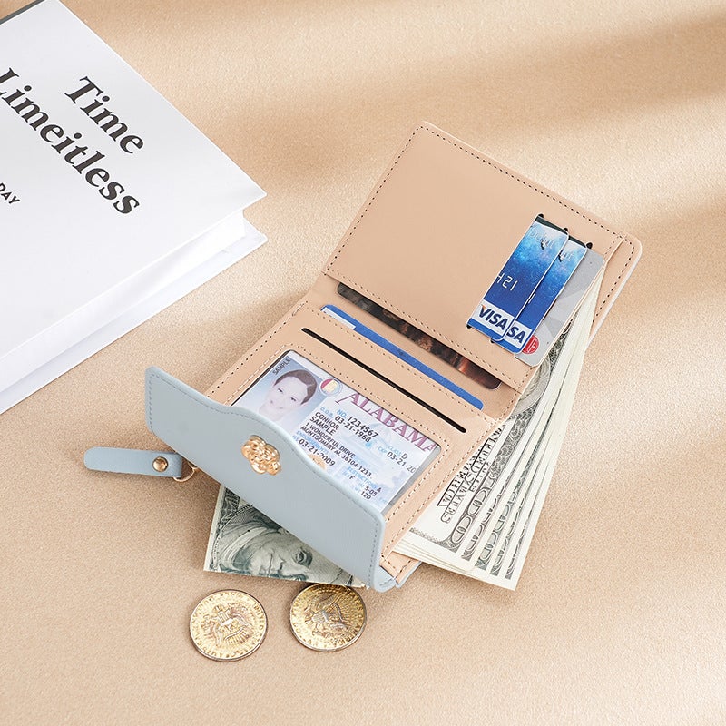 Multifunctional Solid Color PU Leather Wallet, RFID Blocking Design Portable Daily Storage Purse for Cards Cash Coin Business Use - Image 2
