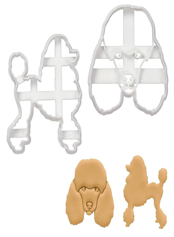Bakerlogy Set of 2 Poodle Cookie Cutters - Poodle Silhouette and Face Designs, 2 Pieces - Bakerlogy - Image 1
