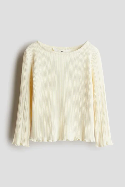 اتش اند ام Overlock-Detail Ribbed Top
