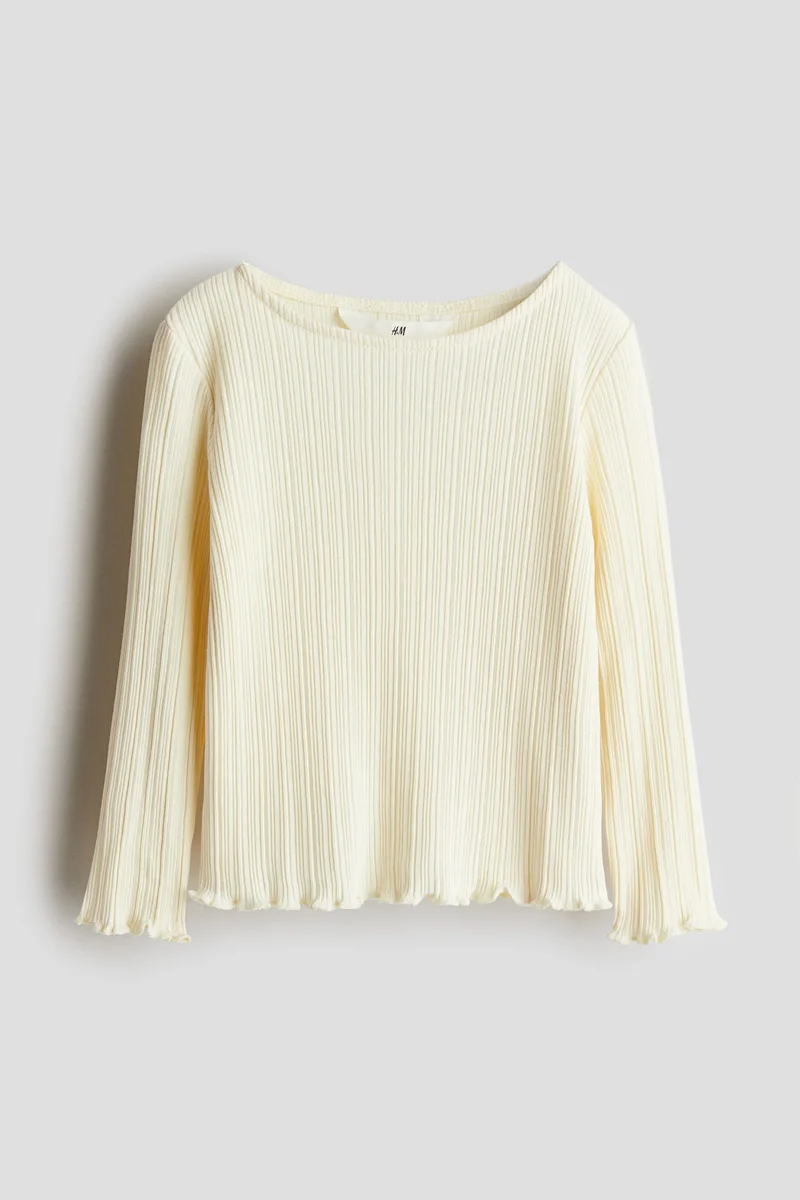 اتش اند ام Overlock-Detail Ribbed Top