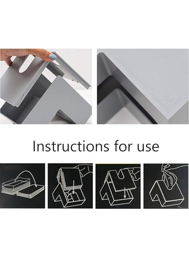 Paper holder, paper dispenser, triangular tissue box, plastic tissue holder, facial tissue dispenser, suitable for table, living room, bathroom, shops, bookshelf - Image 2