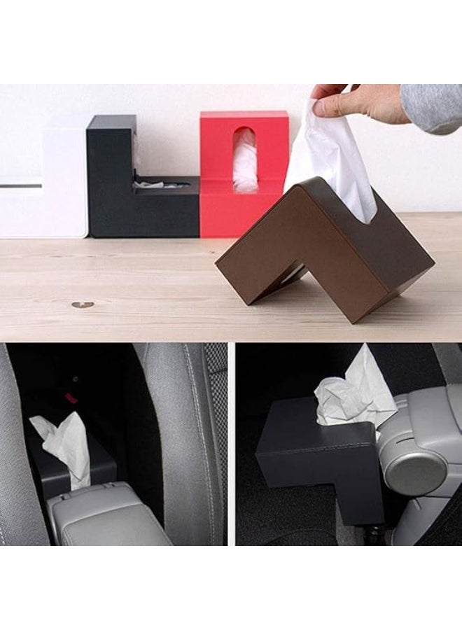 Paper holder, paper dispenser, triangular tissue box, plastic tissue holder, facial tissue dispenser, suitable for table, living room, bathroom, shops, bookshelf - Image 5