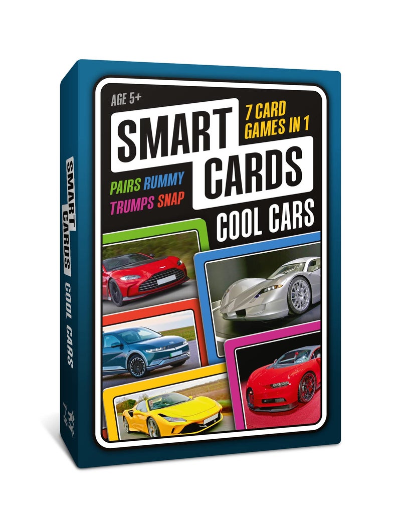 SMART CARDS Cars Card Games Matching Pairs Snap Trumps Rummy Happy Families 8 Games To Play Age 5 18 Players Fun Family Travel Card Games and Gifts for Adults Kids Boys Girls - Image 3