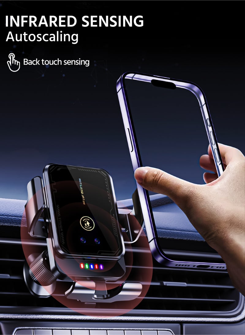 Car Phone Holder,With 15W Car Wireless Charger,Magnetic Car Phone Holder,Mobile Holder Car - Image 4