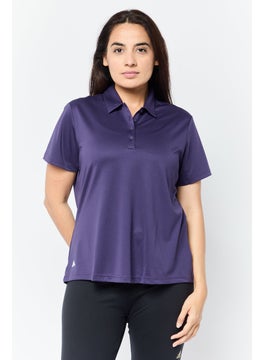 Adidas Women Sportswear Fit Shorts Sleeves Golf Polo Shirt, Deep Purple  - Image 1