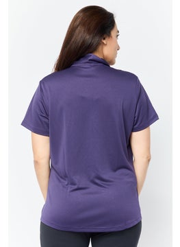 Adidas Women Sportswear Fit Shorts Sleeves Golf Polo Shirt, Deep Purple  - Image 3