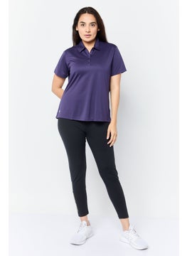 Adidas Women Sportswear Fit Shorts Sleeves Golf Polo Shirt, Deep Purple  - Image 4