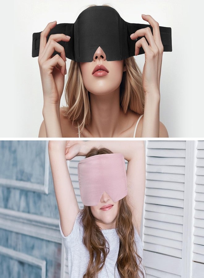 FRESHME Weighted Eye Mask for Sleeping - Black Cotton (0.7lb/11oz Face Eye Cover Weighted Eye Pillow Oversize Large Soft Sleeping Mask with Nose Pad for Women Men Deep Sleep Essential - Image 3