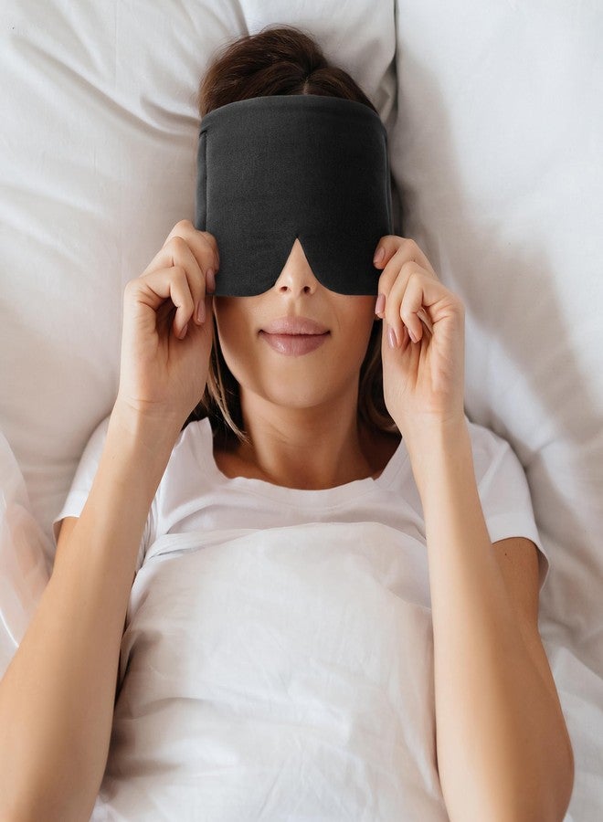 FRESHME Weighted Eye Mask for Sleeping - Black Cotton (0.7lb/11oz Face Eye Cover Weighted Eye Pillow Oversize Large Soft Sleeping Mask with Nose Pad for Women Men Deep Sleep Essential - Image 4