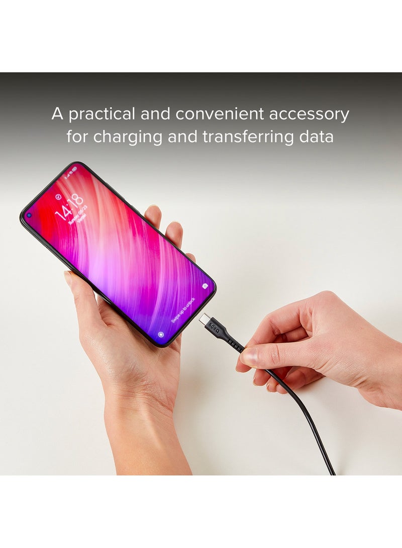 SBS كابل لنقل البيانات والشحن، مزود بموصلين Type-C 2.0، طول 1.5 متر، لون أسود مناسب لأجهزة Apple وSamsung وHuawei وXiaomi وLG وغيرها. - Image 5