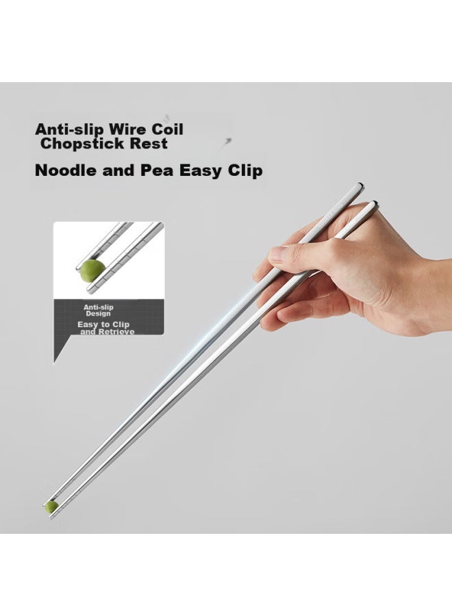 COOKER KING Chuidahuang 304 Stainless Steel Deep-Frying Chopsticks, Extended Household Hot Pot Non-Slip Chopsticks, Noodle Scooping Chopsticks, Heat-Resistant, One Pair - Image 5
