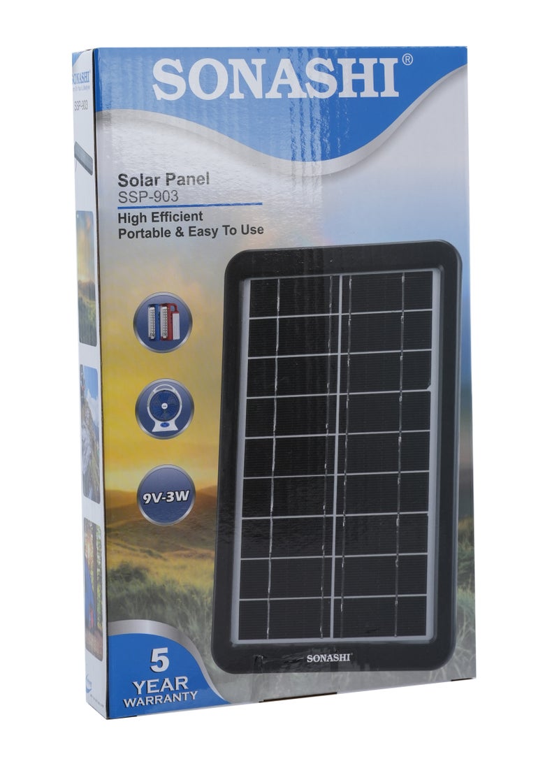 SONASHI - Solar Panel  9V Working Voltage  High Quality and High Transmittance  Lightweight Portable  Multiuse Model for all Types of Small Power Appliances  Solar Plate SSP-903 - Image 1