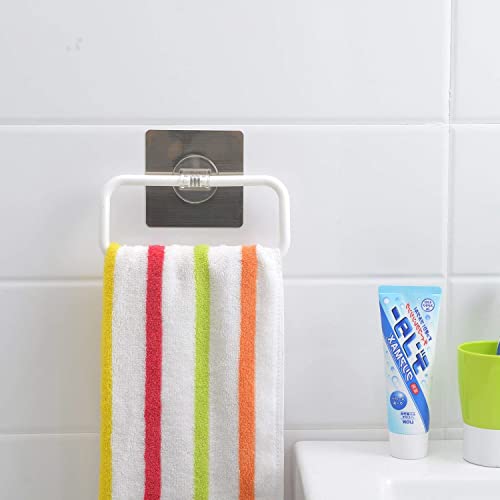Zeinwap Self Adhesive Magic Sticker Series Plastic Towel-Napkin Holder Ring for Bathroom, Kitchen, Wash Basin (White, Pack of 1) - Image 4
