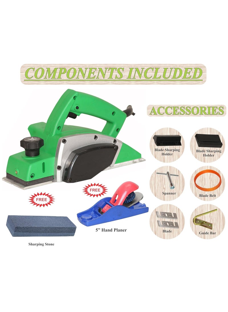 Digital Craft Digital Craft Wood Planer 1400W Machine of Carpentry HighPower MultiFunction Electric Planer Professional Woodworking Machine 82mm Electric Planer MachineSharpening Stone5Inch Hand Planer  - Image 2