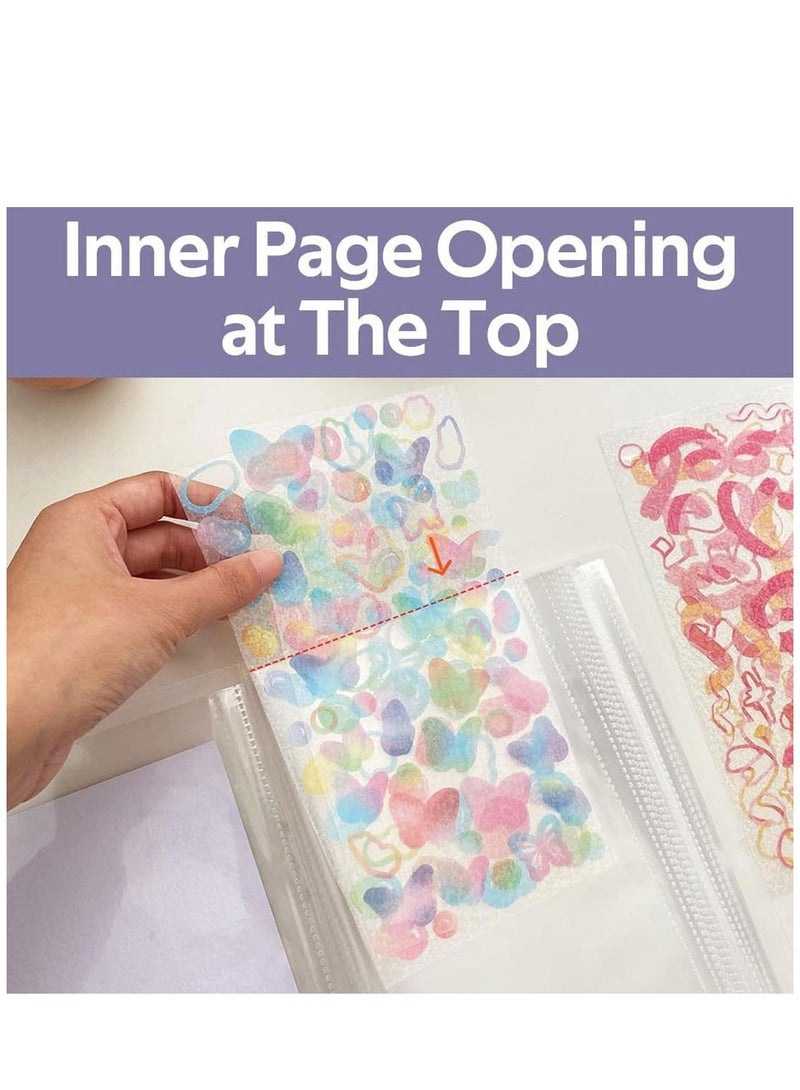 شو وو Sticker Collecting Album Reusable Double Book Blank 50 Sheets Planner Scrapbook Stickers Organizer Transparent Shell for Label Storage - Image 2