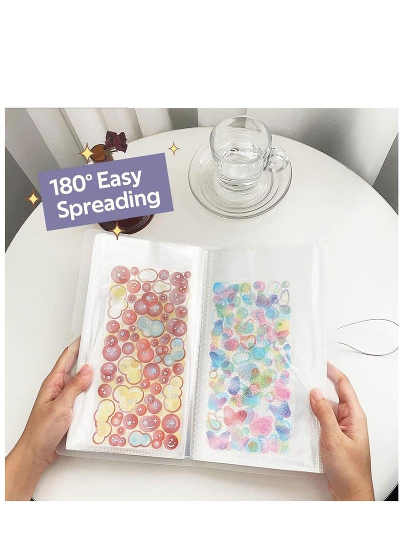 شو وو Sticker Collecting Album Reusable Double Book Blank 50 Sheets Planner Scrapbook Stickers Organizer Transparent Shell for Label Storage - Image 3