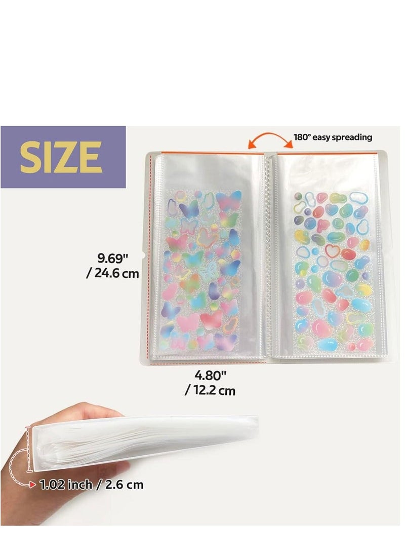 شو وو Sticker Collecting Album Reusable Double Book Blank 50 Sheets Planner Scrapbook Stickers Organizer Transparent Shell for Label Storage - Image 5