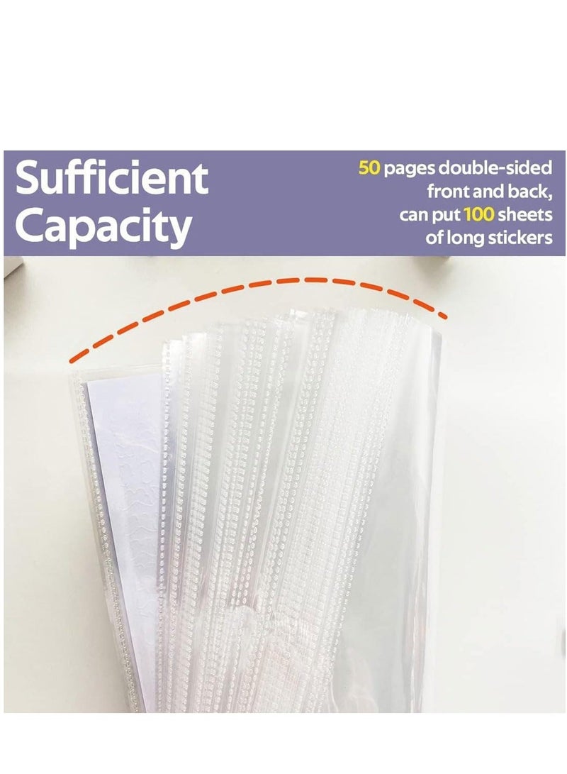 شو وو Sticker Collecting Album Reusable Double Book Blank 50 Sheets Planner Scrapbook Stickers Organizer Transparent Shell for Label Storage - Image 4