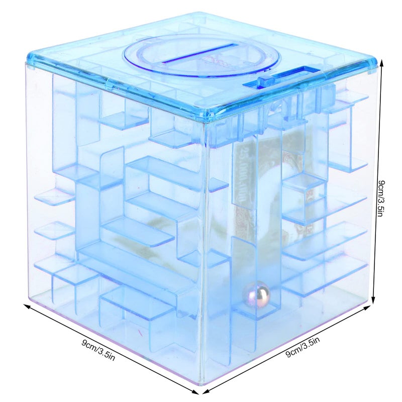 Blue Maze Puzzle Box Piggy Bank Educational Money Saving Game For Kids - Image 5