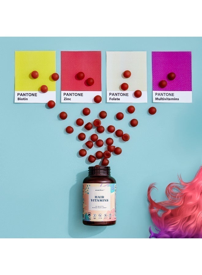 ايفرهير جاميز فيتامينات الشعر من إيفرهير | صنع في أمريكا | بيوتين وزنك وحمض الفوليك | يدعم نمو الشعر وتقوية الأظافر وصحة البشرة | نباتي | نكهات طبيعية | 60 حبة جاميز - Image 5