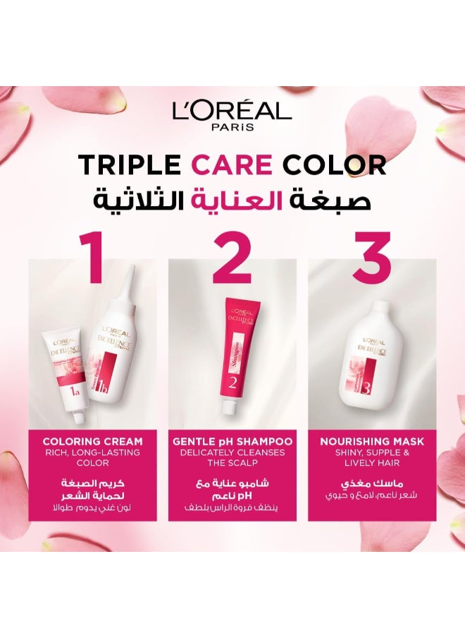 L'OREAL PARIS صبغة الشعر الدائمة Excellence Crème 6.0، أشقر غامق  - Image 3