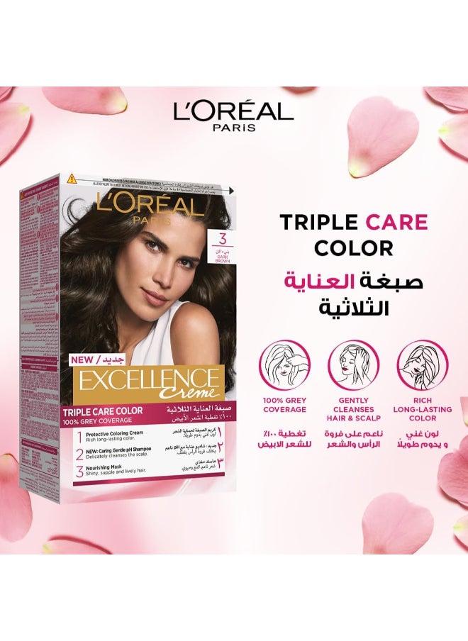 L'OREAL PARIS صبغة الشعر الدائمة Excellence Crème 6.0، أشقر غامق  - Image 2