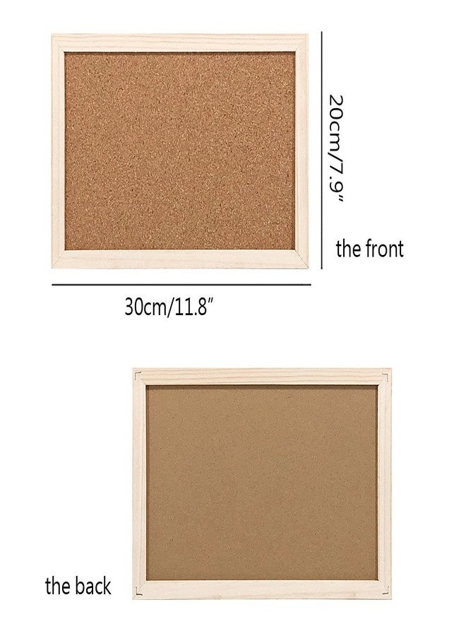 Teensery Cork Board 7.9" x 11.8" Wooden Framed Bulletion Board Decorative Hanging Message Board for Home School Office - Image 2
