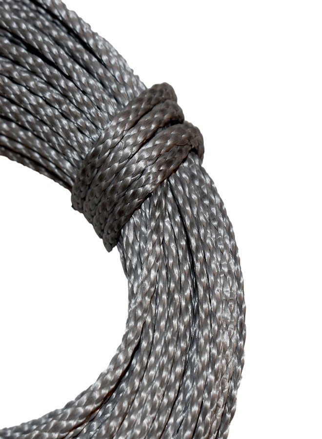 CBKnot Samson Amsteel Blue Rope 1/4" Strong Dyneema Fiber, 8600 lb Tensile Strength, Torque Free, Low Stretch, 12 Strand, Easy to Splice, Wire Replacement and More (1/4" x 25', Silver)