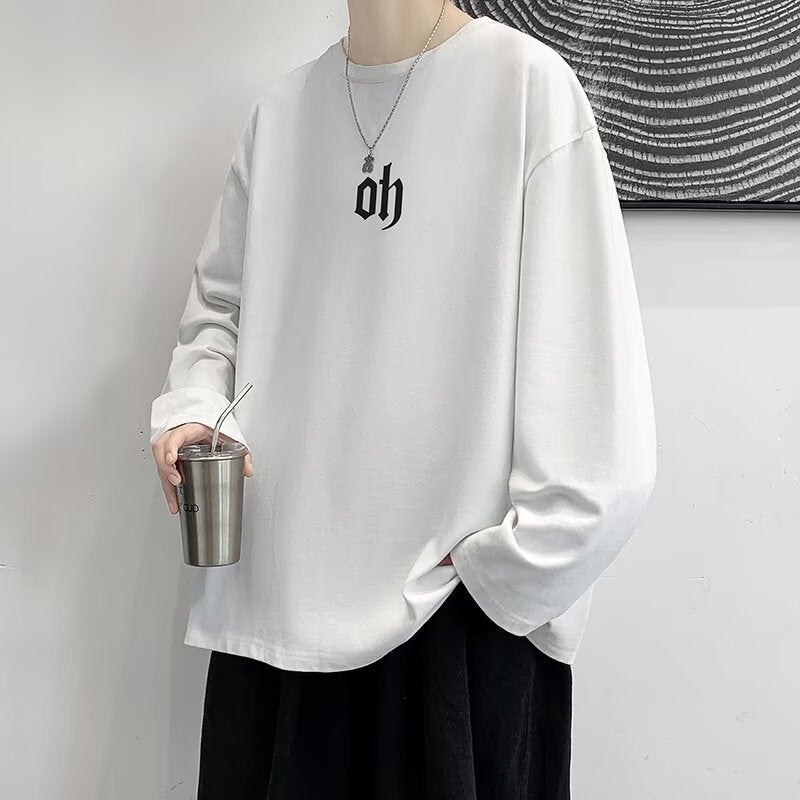 Letter Printing Trendy Brand Long-Sleeved T-Shirt Men'S Couple'S Base Shirt Inner Top T-Shirt Men'S Style
