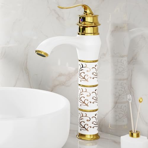 B Backline Wash Basin Tap | Basin Mixer Tap | Bathroom Basin Faucet | Pillar tap for Basin | Hot & Cold Basin Taps for Bathroom & Livingrooms (White Gold) - Image 1