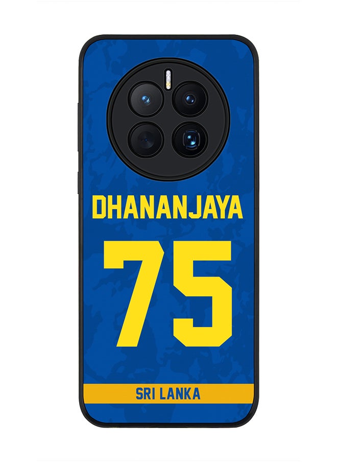 Stylizedd - Rugged Black Edge Case for Huawei Mate 50, Slim fit Soft Case Flexible Rubber Edges Thin Cover - Player Name - Dhananjaya de Silva, Jersey Number- 75 - Image 1