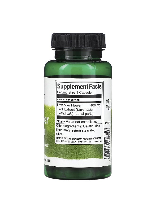 SWANSON Swanson, Lavender Flower, 400 mg, 60 Capsules  - Image 2
