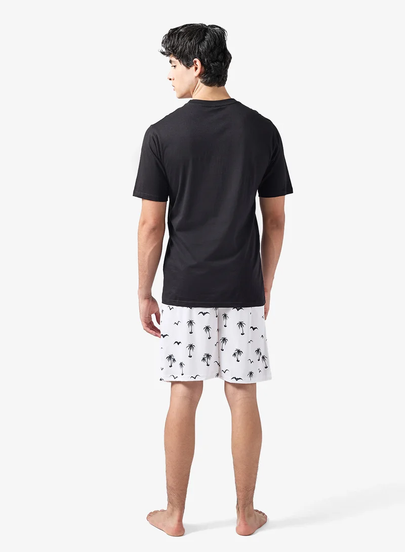 سفنتي فايف طقم بيجامة تي شيرت وشورت