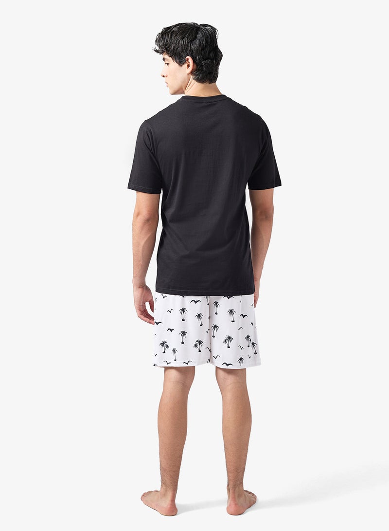 سفنتي فايف طقم بيجامة تي شيرت وشورت - Image 2