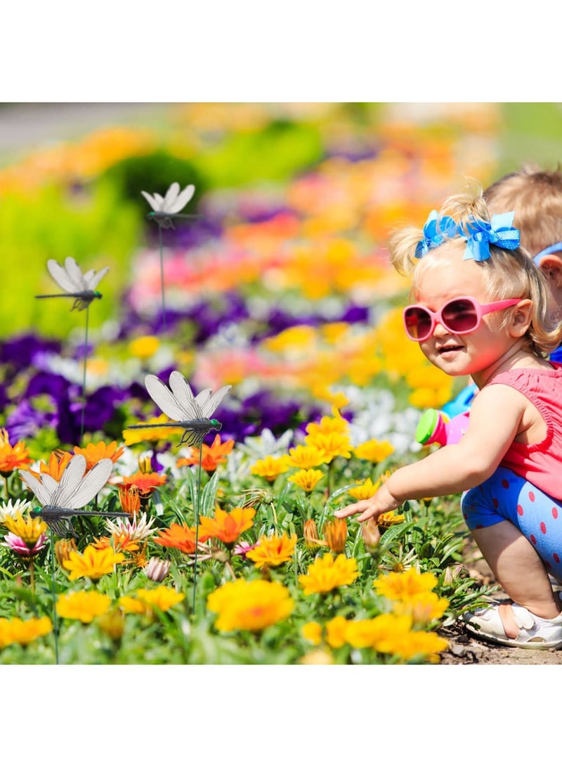 SYOSI 10 Pcs Dragonfly Garden Stakes, Realistic 3D Black Dragonfly PVC Decorative Plant Stakes, AOutdoor Yard and Balcony Flower Pot Decor, Ideal for Indoor and Outdoor Gardening, Adds Elegant Touch(Black) - Image 4