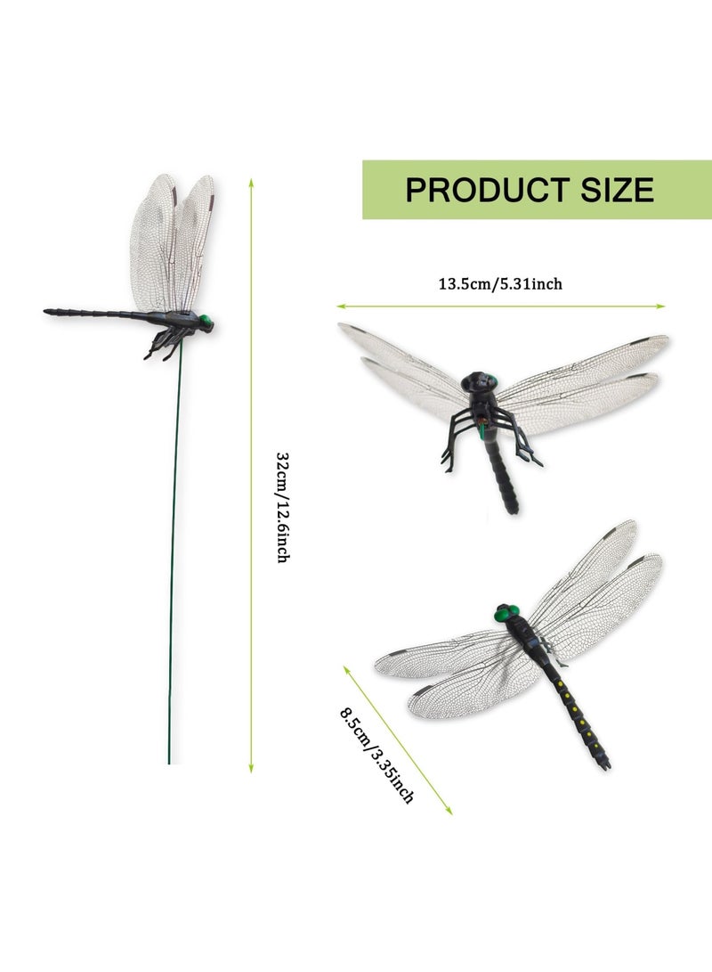 SYOSI 10 Pcs Dragonfly Garden Stakes, Realistic 3D Black Dragonfly PVC Decorative Plant Stakes, AOutdoor Yard and Balcony Flower Pot Decor, Ideal for Indoor and Outdoor Gardening, Adds Elegant Touch(Black) - Image 5