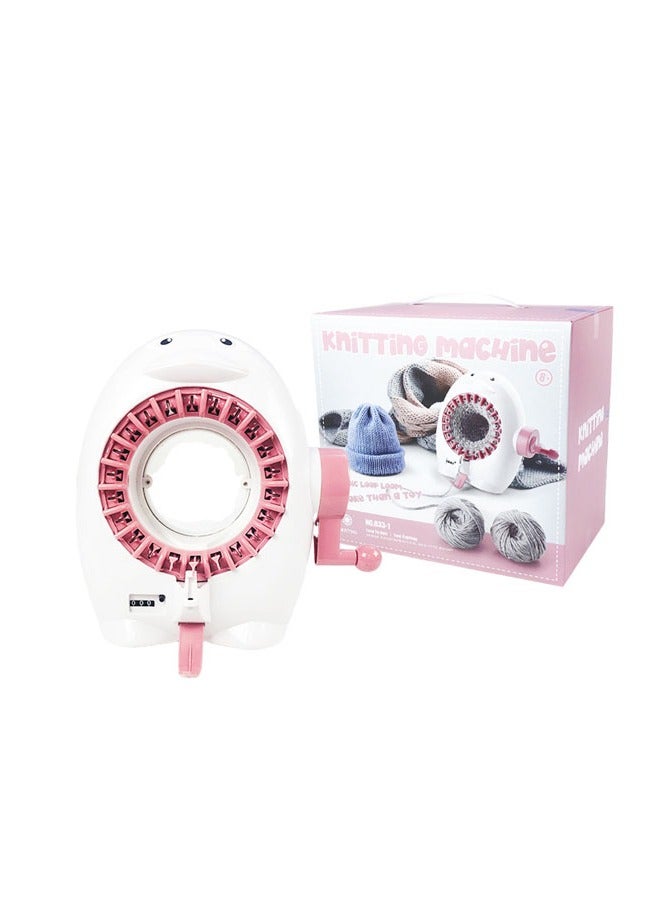 DIY wool knitting 22-needle knitting machine 833-1 hand-cranked scarf knitting vertical penguin wool knitting machine toy - Image 1