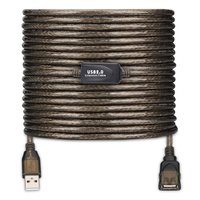 LDKCOK USB 2.0 Type A Male to A Female Active Repeater Extension Cable 50ft, High Speed 480 Mbps - Image 1