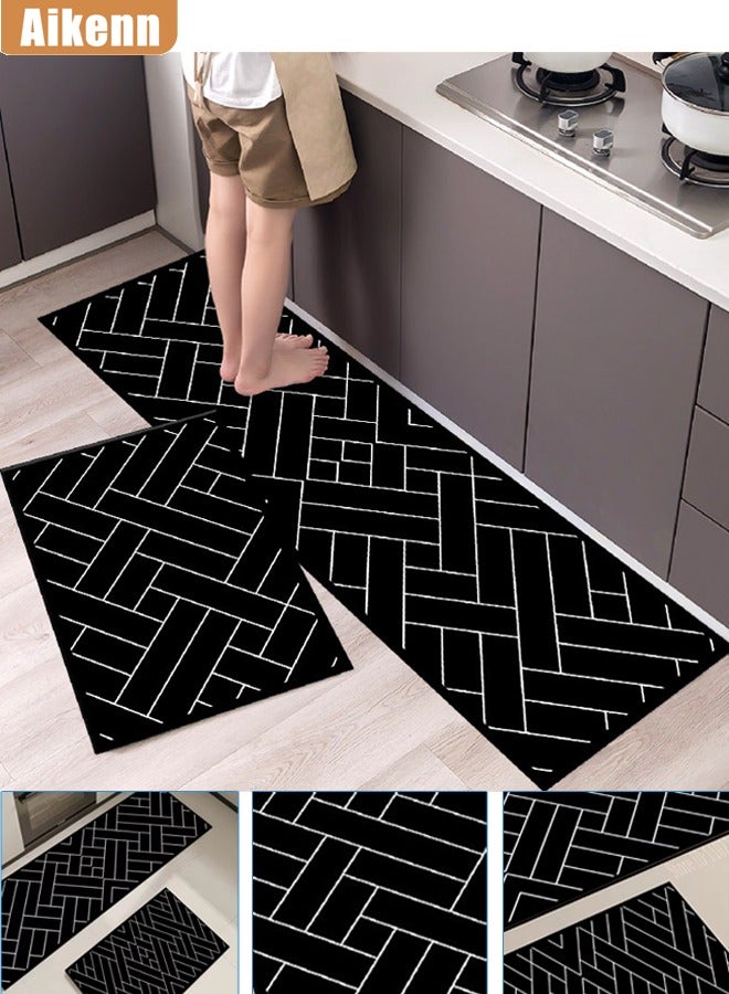 Aikenn Kitchen carpet kitchen carpet washable bathroom long carpet water and oil absorbent household non-slip floor mat bathroom door bathroom dustproof mat suitable for kitchen and bathroom holiday gift decoration  - Image 1