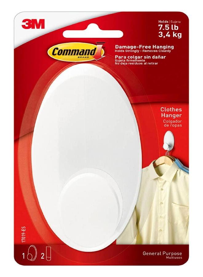 Command Command Clothes Hanger, 1 Hanger, 2 Strips/Pack - Image 1