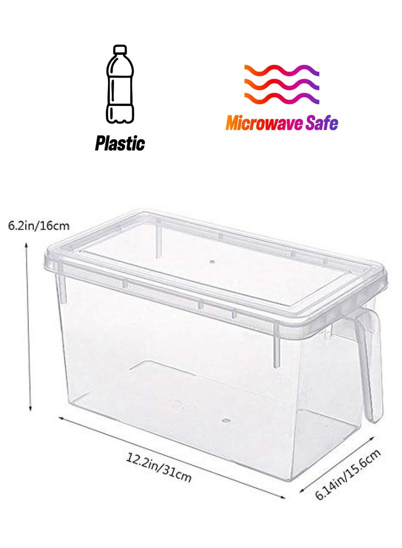 راكسوم صناديق تخزين الطعام مع أغطية آمنة للتجميد من فولوكو، قطعتين سعة 4.7 لتر، ثلاجة مطبخ بلاستيكية كبيرة، حاويات تخزين فواكه طعام قابلة للتكديس بمقبض - Image 1