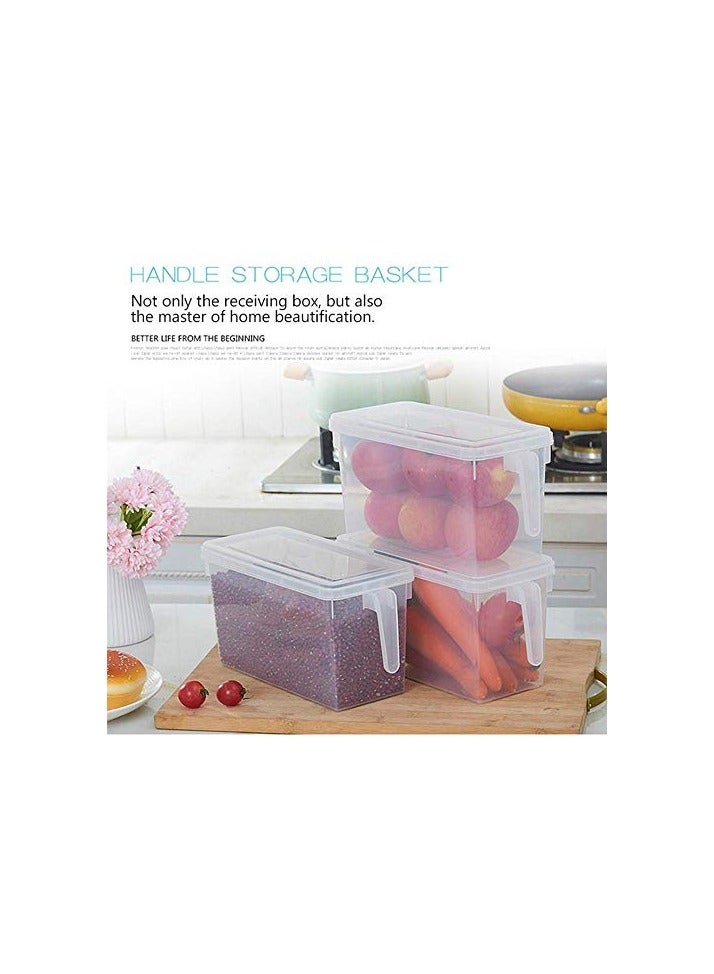 راكسوم صناديق تخزين الطعام مع أغطية آمنة للتجميد من فولوكو، قطعتين سعة 4.7 لتر، ثلاجة مطبخ بلاستيكية كبيرة، حاويات تخزين فواكه طعام قابلة للتكديس بمقبض - Image 3