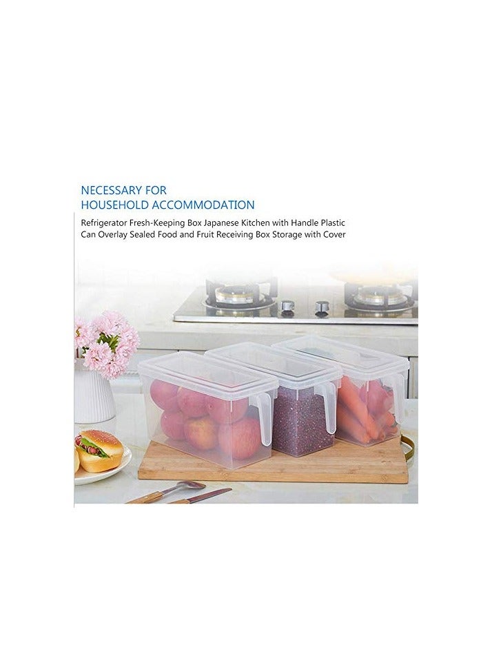 راكسوم صناديق تخزين الطعام مع أغطية آمنة للتجميد من فولوكو، قطعتين سعة 4.7 لتر، ثلاجة مطبخ بلاستيكية كبيرة، حاويات تخزين فواكه طعام قابلة للتكديس بمقبض - Image 5