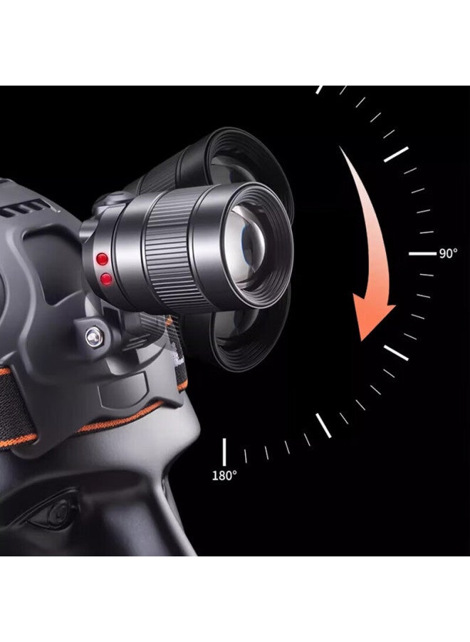 Aux Headlamp High Brightness Long Battery Life Rechargeable Outdoor Waterproof Work Mining Head-worn Fishing Light - Image 2