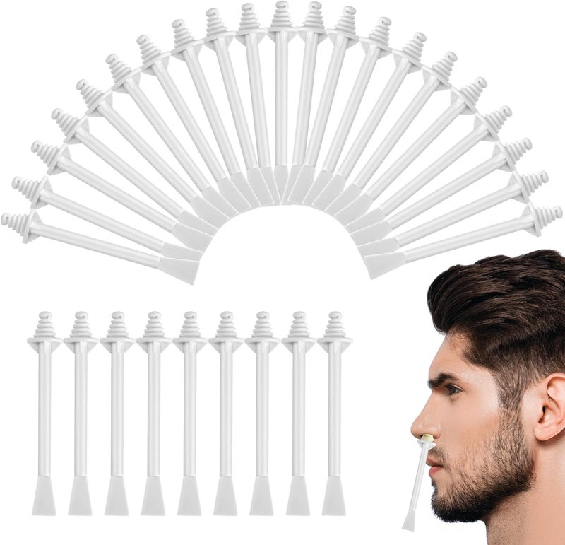 MOXYOY Nose Wax Sticks, 40Pcs Nasal Wax Spatulas Strips, Wax Applicator Sticks for Men and Women, Dual-End Nose Waxing Strips Plastic for Eyebrow, Ear Hair Cleaning - Image 1