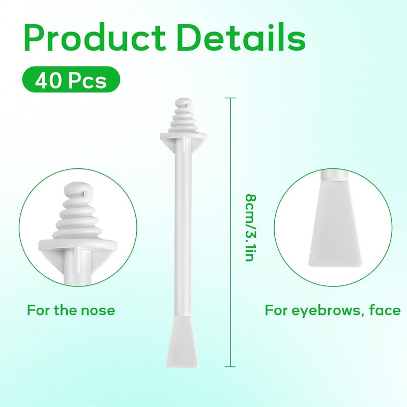 MOXYOY Nose Wax Sticks, 40Pcs Nasal Wax Spatulas Strips, Wax Applicator Sticks for Men and Women, Dual-End Nose Waxing Strips Plastic for Eyebrow, Ear Hair Cleaning - Image 5