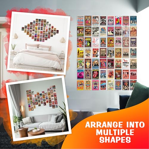 CodersParadise Rock Band Wall Collage Kit | 54 Aesthetic 4x6 Inch Music Posters for Room Decor | Vintage Rock Band Wall Art for Bedroom, Living Room, Office & Dorm | Cardstock Prints with Glue Dots - Image 3