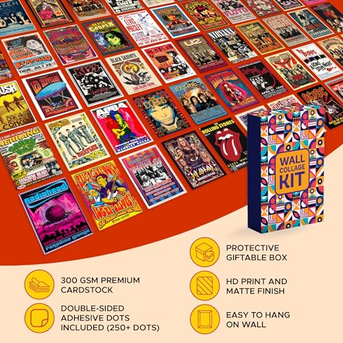 CodersParadise Rock Band Wall Collage Kit | 54 Aesthetic 4x6 Inch Music Posters for Room Decor | Vintage Rock Band Wall Art for Bedroom, Living Room, Office & Dorm | Cardstock Prints with Glue Dots - Image 5